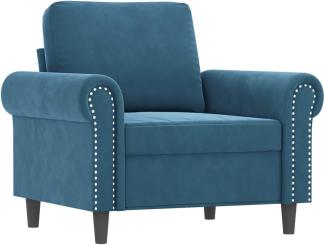 Sessel Blau 60 cm Samt (Farbe: Blau)