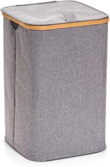 ZELLER PRESENT Wäschesammler Polyester/Bambus 33x33x50cm grau