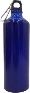 Aluminium Trinkflasche 1000ml farbig mit Karabiner Wasserflasche Sportflasche