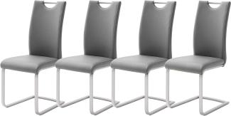 Robas Lund Esszimmerstühle 4er Set Grau Schwingstuhl-Set, Stuhl bis 120 kg belastbar