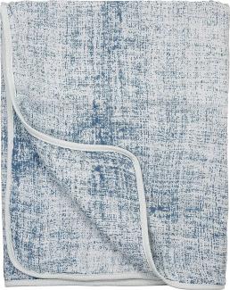 Musselin Decke, Fine Lines, 75x100 cm, Jeansblau