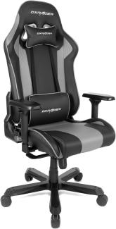 Robas Lund DX Racer K99 Gamingstuhl Schreibtischstuhl mit Wippfunktion Höhenverstellbarer Drehstuhl E-Sport, verstellbare Armlehnen 4D, schwarz-grau,PU