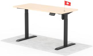elektrisch höhenverstellbarer Schreibtisch ECO 140 x 60 cm - Gestell Schwarz, Platte Eiche