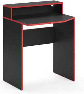 Vicco Computertisch Schreibtisch kurz Arbeitstisch Kron Schwarz Rot Ablage