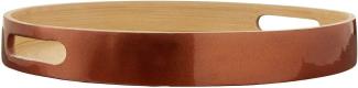 Premier Housewares Kleine Runde Rosegold Kyoto Tablett, Bambus, Gold, 30x30x4