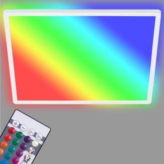 BRILONER Leuchten - LED Panel, Deckenleuchte dimmbar, Deckenlampe, RGB, Farbsteuerung, Backlight, inkl. Fernbedienung, 15 Watt, 1. 850 Lumen, 4. 000 Kelvin, Weiß, 293x293x28mm (DxH)