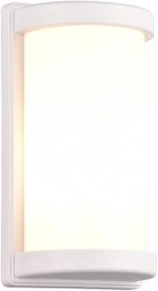 LED Außenwandleuchte Aluminium & Acrylglas Weiß, Höhe 27cm