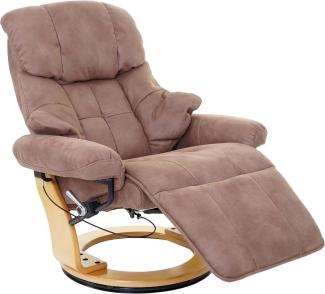 MCA Relaxsessel Calgary 2, Fernsehsessel Sessel, Stoff/Textil 150kg belastbar ~ antikbraun, naturbraun