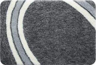 Spirella Badteppich Badematte Duschvorleger Mikrofaser Hochflor | flauschig | rutschhemmend | geeignet für Fußbodenheizung | 60x90 cm | Grau