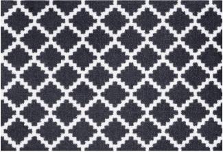 Kurzflor Fußmatte Elegance Schwarz Weiß - 50x150x0,7cm