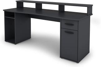 byLIVING Schreibtisch FANTASTIC / XXL Gaming-Tisch in Anthrazit / Mit viel Stauraum und einer breiten Borte auf der Tischplatte / Computer-Tisch / PC / Arbeits-Tisch / 180x93x65cm (BxHxT)