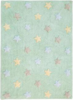 Lorena Canals Kinderteppich Soft Mint Sterne Tricolor 	120 x 160 cm