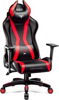 Diablo X-Horn 2. 0 Gaming Stuhl Bürostuhl Gamer Chair Schreibtischstuhl 3D Armlehnen Ergonomisches Design Nacken/- Lendenkissen Kunstleder Wippfunktion Rot Normal (L)