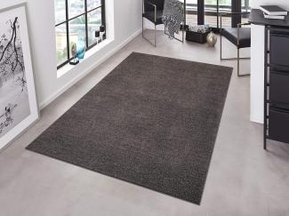 Kurzflor Teppich Pure Uni Anthrazit - 200x300x1,3cm