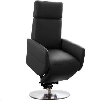 Cavadore 'Cobra' TV-Sessel/Fernsehsessel mit 2 E-Motoren, Akku und Aufstehhilfe/Relaxfunktion, Liegefunktion Schwarz Ergonomie L
