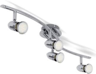Design LED Deckenlampe 6W-12W Deckenlechte 230V Spot-Strahler GU10 modern chrom 4 Strahler
