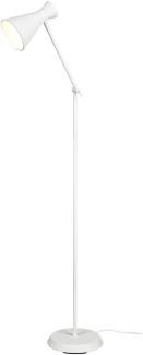 LED Stehleuchte Gelenk & Fußschalter, Metallschirm in Weiß - Höhe 150cm