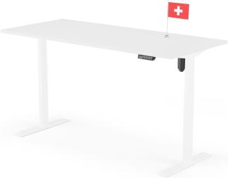 elektrisch höhenverstellbarer Schreibtisch ECO 180 x 80 cm - Gestell Weiss, Platte Weiss