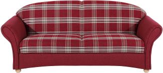 Corona Sofa 2,5-Sitzer Flachgewebe Rot Buche Natur