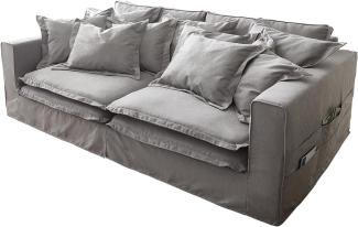 Hussensofa Noelia 240x145 cm Grau mit Kissen Big-Sofa