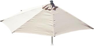 Ersatz-Bezug für Sonnenschirm halbrund Parla, Sonnenschirmbezug Ersatzbezug, 270cm Stoff/Textil UV 50+ 3kg ~ creme