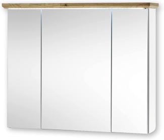 'Toskana' 5-tlg. Badezimmer-Set mit LED, Weiß/Artisan Eiche