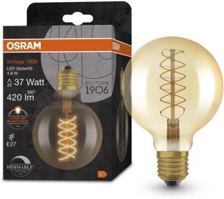 Osram LED-Lampe Vintage 1906 Globe95 4,8W/822 (37W) Gold Dimmable E27