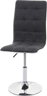 Esszimmerstuhl HWC-C41, Stuhl Küchenstuhl, höhenverstellbar drehbar, Stoff/Textil ~ grau