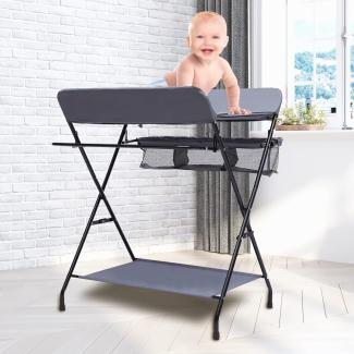 Faltbarer Wickeltisch für Babywannen, tragbarer multifunktionaler Wickeltisch, höhenverstellbar, 2in1-Wickeltisch mit Babywanne, tragbarer Wickeltisch