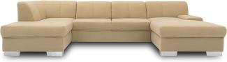 DOMO collection Star Wohnlandschaft, U-Form, Polstergarnitur, Sofa, Couch 150 x 304 x 150 cm in Microfaser beige