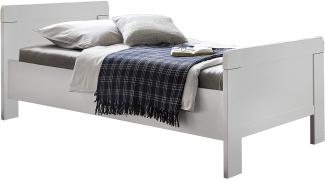 Bett NADJA Bettgestell Einzelbett für Schlafzimmer in weiß 90x200