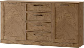 Sideboard Cozy Kommode 170x42x90cm Eiche Rustikal teilmassiv 2-türig