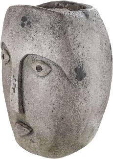 GILDE Übertopf, "Folto", Gesichtsmotiv, Magnesia, braun, grau, , L. 15 cm, B. 21 cm, H. 32 cm 36028