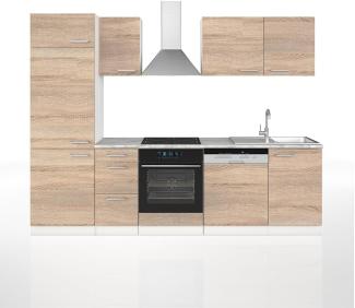 VICCO Küche 270 cm Küchenzeile Küchenblock Einbauküche Komplettküche – Frei Kombinierbar Sonoma Eiche
