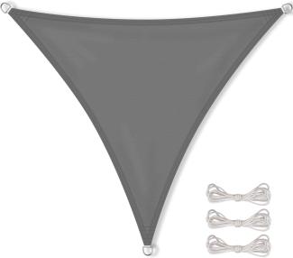 CelinaSun Sonnensegel inkl Befestigungsseile Premium PES Polyester wasserabweisend imprägniert Dreieck gleichseitig 3 x 3 x 3 m anthrazit