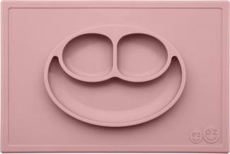 ezpz Happy Mat (Blush) - 100% Silikon Saugteller mit integriertem Tischset für Kleinkinder + Vorschüler - Unterteilter Teller - Spülmaschinenfest - 24 Monate +