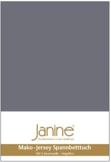 Janine Spannbetttuch 5007 Mako Jersey 140/200 bis 160/200 cm opalgrau Fb. 48