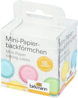 Birkmann Mini-Papierbackförmchen, 100 Stück, Backförmchen, Muffinbackform, Muffinform, Pastell, Ø 4. 5 cm, 444638