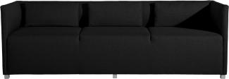 Equal Sofa 3-Sitzer Flachgewebe Schwarz Metallfuß pulverbeschichtet