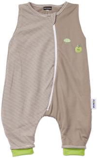 Gesslein 761180 Bubou Babyschlafsack Sommer mit Beinen : Temperaturregulierender Sommerschlafsack, Jersey Schlafsack, Baby Größe 70 cm, taupe/mokka gestreift