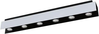 RGB LED Deckenleuchte, Stahl schwarz weiß, Dimmbar, L 83 cm