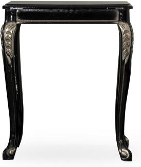 Casa Padrino Luxus Barock Beistelltisch Schwarz / Silber - Quadratischer Massivholz Tisch im Barockstil - Luxus Wohnzimmer Möbel im Barockstil - Barock Möbel - Edel & Prunkvoll