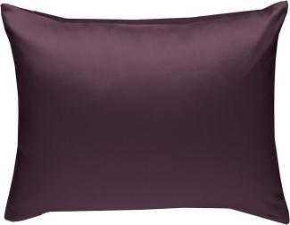 Bettwaesche-mit-Stil Mako-Satin / Baumwollsatin Bettwäsche uni / einfarbig brombeer Kissenbezug 70x90 cm