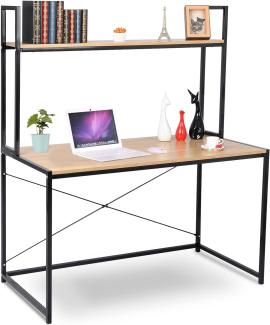 Schreibtisch mit Ablage, eiche hell, 120 x 60 x 140 cm