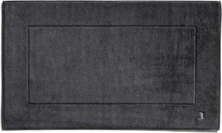 Möve Superwuschel Badteppich mit eingesticktem Logo, Baumwolle, Dark Grey, 60 x 100 cm