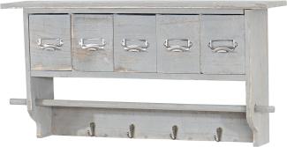 Küchenregal HWC-C49, Haushaltsregal Regal, Vintage mit 5 Schubladen 32x65x13cm ~ Shabby Look, grau