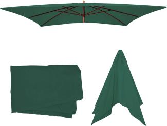 Ersatz-Bezug für Sonnenschirm Florida 3x4m, Sonnenschirmbezug Ersatzbezug, Polyester ~ grün