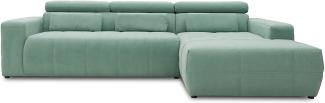 DOMO. collection Brandon Ecksofa, Sofa mit Rückenfunktion in L-Form, Polsterecke, Eckgarnitur, mint, 288 x 228 x 80 cm
