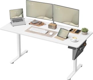 SONGMICS Höhenverstellbarer Schreibtisch elektrisch, 70 x 160 x (72-120) cm, Verstellbarer Tisch, Memory-Funktion für 4 Höhen, für Homeoffice, Arbeitszimmer, wolkenweiß LSD136W01