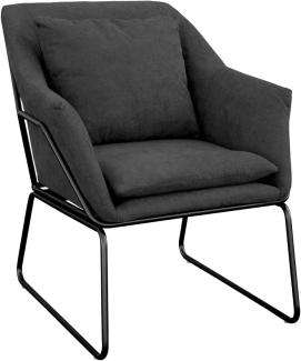 SVITA JOSIE Sessel gepolstert Beistellsessel anthrazit Sofa Relaxsessel Stoff